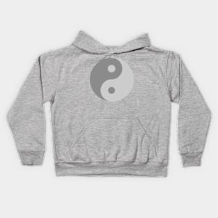 Yin Yang Shades of Gray Kids Hoodie